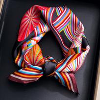 Šilko šalis Moteriškos skaros Apklotai Moterims Foulard Riestos skaros Pashmina Kaklaskarė Moteriškas Hijabo Bandana Bufanda Real Silk 53x53cm red