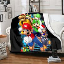 Animacinis Mario Bros pledas Minkšti patogūs sofos pledai ir užklotai Flaneliniai pledai suaugusiems 75x90cm