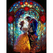 Diamond Painting Disney Beauty And The Beast Full Round Diamond Mosaic Home Decor Full Square&Round Diamond Mosaic Embroidery Cross Stitch Round 20x30cm blue