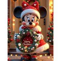 Disney Mikės Perlamutru Inkrustuotas Paveikslas Kalėdoms Rankų Darbo Perlamutro Siuvinėjimo Meno Kūrinys Poros Dovana Namų Dekoras Dizainas 45x55cm