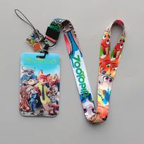 Zootopia Anime Kortelių Laikiklis, Autobuso ir Metro Bilietų Dėklas Su Poliesterio Dirželiu Studentams (As shown-14720)- blue