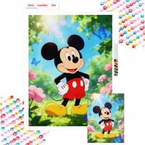 Disney Mickey Mouse Diamond Painting Kit Nature Wall Decor Handmade Art Gift for Him Her Round 20x30cm blue