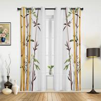 Bambukas Vintage Retro Shabby Augalų Miegamojo Užuolaidos Svetainės Erdvės Užuolaidų Drapiruotės Virtuvės Erdvės Vaikų Kambario Langų Užuolaidos Modernus Namų Dekoras 135W x 60H(cm) x1 beige