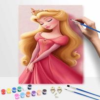 Disney Aurora princess oil painting art set handmade diy gift home decoration 40x50cm beige