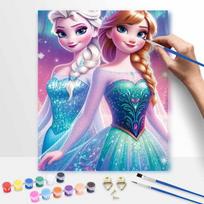 Disney Elsa and Anna oil painting painting art handmade diy painting home decoration gift 50x70cm