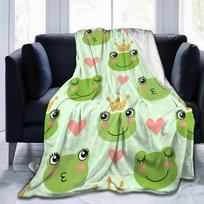 Varlės flanelės pledas Minkštas ir jaukus pledas vaikams ir suaugusiems Animacinių filmukų varlės sofos lovos pledai Varlės dovanos varlių mylėtojams Size: 75*100cm, Weight: 280 GSM