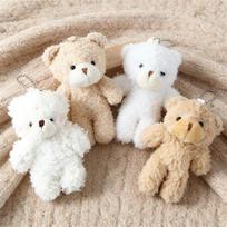 10 vnt. Mini pliušiniai meškiukai Mielas gyvūnėlis Mažas meškiukas Lėlė Žaislas Raktų pakabukas Krepšio pakabukas Ornamentas Minkštas pliušinis žaislas Mergaitės vakarėlio dovana 10pcs beige