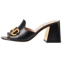 GUCCI Žirgo kandiklio Stambus Kulnas Aukštakulniai 7.5cm Moteriški Juodi 655412 BKO00 1000 35 black