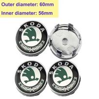 56/60/65mm 4pcs Car Styling Wheel Center Cover Caps for SKODA Octavia A7 Fabia Rapid Kodiaq RS Superb Kamiq Tour Yeti Karoq Logo gray