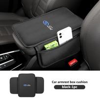 For Ford Universal Car Armrest Box Cushion Nappa Leather Sponge Anti-slip Fiesta Ranger Mondeo Escape Ecosport Fusion Explorer juoda