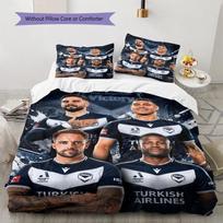 Melbourne Victory Football Team Group Print 3‑Pieces Duvet Cover Set Soccer Bedding Without Pillow Core Comforter Sports Fan Bedroom Decor 155x200cm gray