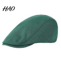 British Style Beret Men Woolen Newsboy Flat Cap, Soft Fitted Driving Cabbie Hat, Retro Classic Solid Color Hat Peaked Cap for Spring And Autumn Casual žalia