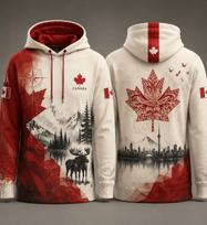 Kanada 3D spausdintas džemperis su gobtuvu, Klevo lapas Toronto miesto kraštovaizdis, 100% poliesteris, Kanados vėliava, unisex, laisvalaikio megztinis M juoda