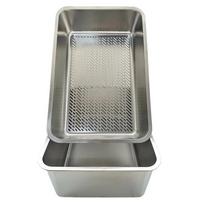 Nerūdijančio plieno savaime išsivalantis kačių tualeto dėklas su sieteliu, didelės talpos 60x40x20cm, automatinis kačių tualetas keliems 60 40 15cm1 gray