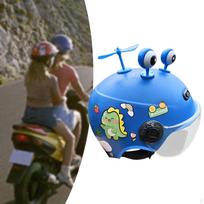 Cute Kids Motorcycle Helmet Cartoon Half for Moped Go Kart Girls Blue Eyes blue