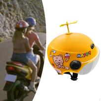 Cute Kids Motorcycle Helmet Cartoon Half for Moped Go Kart Girls Yellow orange
