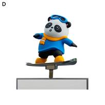 Car Skateboard Bear Cartoon Car Ornaments Movable Center Accessories Car Decoration Ornaments Console U6a1 black
