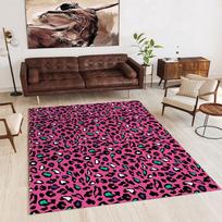 Švelnaus prabangumo leopardo rašto kilimas Nordic namų svetainei skalbiamas neslystantis kilimėlis miegamojo lovos šonui didelio ploto grindų kilimėlis 80x120cm pink