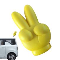Rankos gestas automobilio antenos kamuoliukas, Automobilio antenos viršus, Geltonas rankos gestas automobilio antenos dekoracija, See description yellow