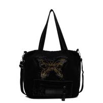 New fashionable large-capacity contrasting color washed denim versatile casual ins wind shoulder portable student commuting bag