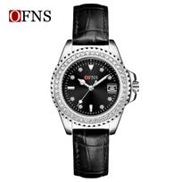 Women's Quartz Watch Simple Diamond Inlaid Waterproof Luminous Calendar Three Needle Business Fashion Women's Watch steel strap raudona
