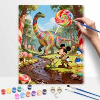Disney Painting By Numbers Kit Candy Dinosaur Adventure Hand Painting Home Decor 50x70cm