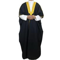 Siuvinėtas malajų akademinės suknelės chalatas apsiaustas formalus kostiumas vyrams XL black