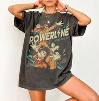 Vintage Disney A Goofy Movie Powerline World Tour T-Shirt, WDW Birthday Gift 2026, Family Matching Magic Kingdom Tee 110 black