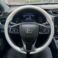 For Honda TYPE R Accord Civic HRV CRV CITY Jazz Pilot Odyssey Spirior FIT Ultra thin 8D Nappa leather Car Steering Wheel Cover Round-White gray