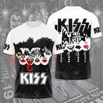 Karštos Rok Grupės Kiss Marškinėliai 3D Spausdinti Marškinėliai Vasaros Vyrai Moterys Juokingi Trumpomis Rankovėmis O-kaklo Marškinėliai Gatvės Vyro Viršūnės M black