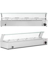 Bain marie maisto šildytuvas šildymo bufetas su dangteliu 4 x GN 1/2 2000 W