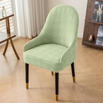 Elastic Leather Universal Chair Cover with Armrests for Office and Dining Chairs Single Piece gray