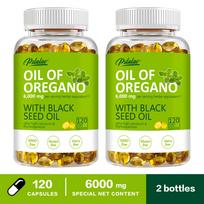 Pslalae - Oregano Oil with Black Seed Oil Softgels - 6,000 mg - Antioxidant 120*2