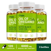 Pslalae - Oregano Oil with Black Seed Oil Softgels - 6,000 mg - Antioxidant 120*3