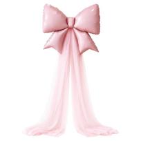 DIY Bowknot Design Bow Balloon Set 40 Inch Large Pink Mesh Included Birthday Balloon Decoration 32 Inch Size Number Foil Balloon rožinė