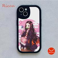 Anime Demon Slayer Kamado Nezuko telefono dėklas, skirtas Iphone 14 13 11 12 Pro MAX 12 MiNi 7 8 plius XS XR, ėriuko oda, apsauginiai dangteliai iphone 12Mini