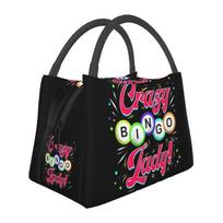 Bingo Queen Portable Lunch Box Women Leakproof Paper Game Thermal Cooler Food Insulated Lunch Bag Travel Work Pinic Container 28x17x16CM sidabras