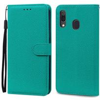 A40 dėklas Samsung Galaxy A40 dėklas Odinis piniginės tipo atverčiamas dėklas Samsung A40 A 40 dėklas SM-A405F dangtelis Coque Fundas Etui Capa For Samsung A40 žalsvai mėlyna