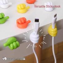 Multifunctional Thumb Hook Cable Organizer: Strong Adhesive, Punch-Free Wire Storage Solution 4 Pack Mixed Colors yellow