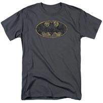 Batman Suplėšytas Logotipas Vyriški Marškinėliai Anglies Spalvos M black