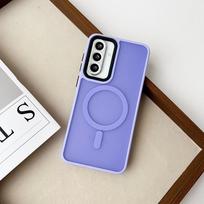 Luxury Matte Magnetic Case For Samsung Galaxy A56 A55 A36 A35 A26 A16 A15 A06 A05 S25 S24 S23 Ultra Plus Wireless Charge Cover For Galaxy S22 šviesiai violetinė spalva
