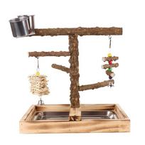 Lovebirds Parrots Cage Perch Stand Bridge Swing Set Climbing Wooden Bridge Training Toy for Pet Bird 1 brown