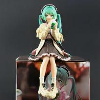 12cm Hatsune Miku Anime Model Lollipop Miku Action Figure Kawaii Girl Noodle Stopper Figurine PVC Collection Model Doll Toys gray