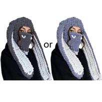 Rabbit Ear Balaclava Funny Balaclava Halloween Balaclava Long Bunny Ears Hat Beanie Hat Cute Bunny Hat Rabbit Ears Hat gray