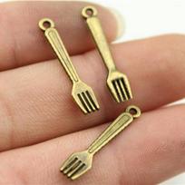 20pcs Tableware Dinnerware Dinner Set Dinner Service Knife Spoon Fork Charms For Jewelry Making DIY Crafts