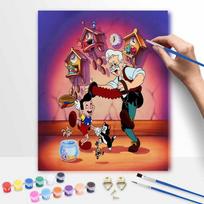 Disney Pinocchio Geppetto DIY Painting Kit Classic Style Home Decor Craft Gift Idea Wall Art Room Decor Handpainted Canvas Painting 20x30cm pink