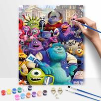 Disney Monsters University oil painting by numbers art kit. handmade diy painting home decoration gifts 20x30cm blue