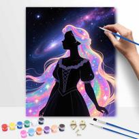 Disney Galaxy Princess Painting by Numbers Hand Filled Drawing Art Kit Home Decor 50x70cm