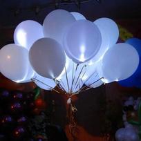 5 vnt. Latekso šviečiantys balionai su LED lemputėmis Mirksintys balionai Gimtadieniui Vestuvių šventei white light white balloon