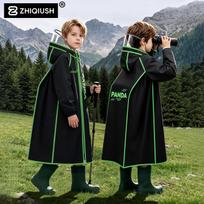 Vaikams skirtas visiškai dengiantis neperšlampamas lietpaltis su vieta kuprinei - Tinka pradiniams mokykloms ir darželiams 4XL for 160-170 cm gray
